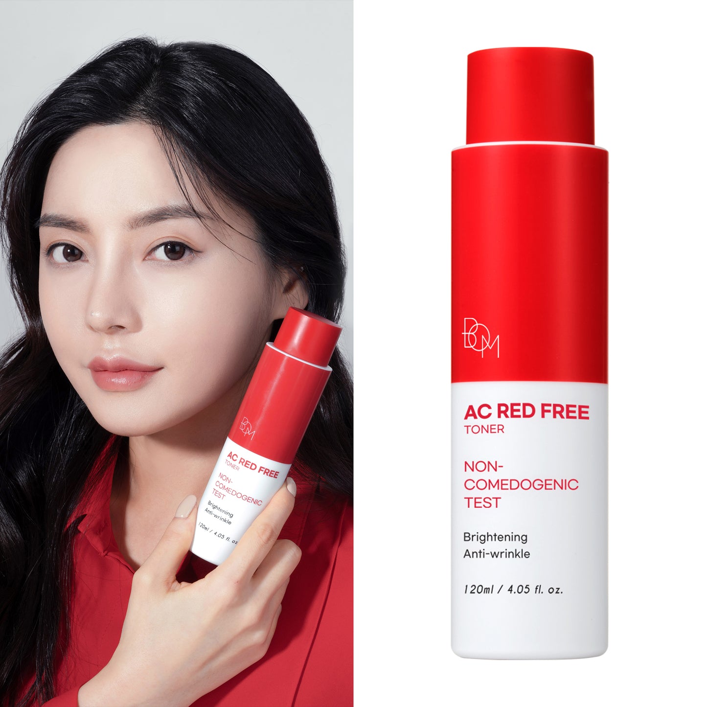 BOM AC Red Free toner - Aknega moyil teri uchun oqartiruvchi va ajinlarga qarshi tonik