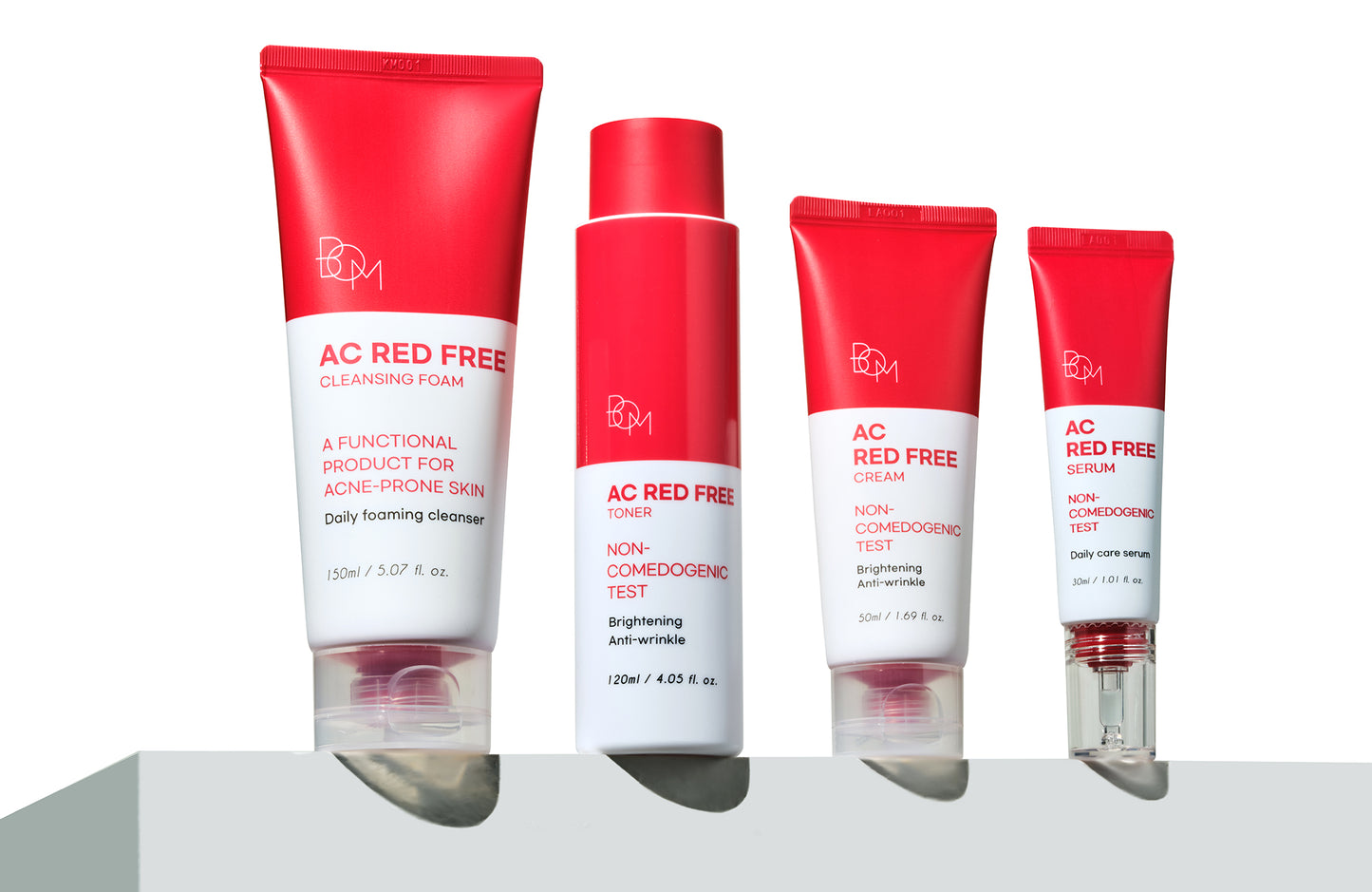 BOM AC Red Free Serum - Aknega moyil teri uchun oqartiruvchi va ajinlarga qarshi serum