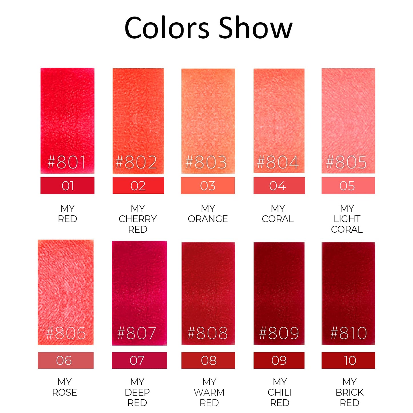 BOM My Lipstick #808 MY Warm Red - Pomada, issiq qizil rang