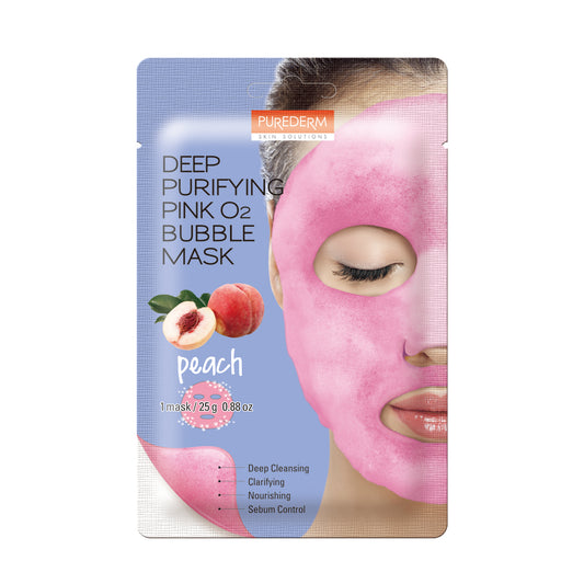 PUREDERM Deep Purifying Pink O2 Bubble Mask “Peach”