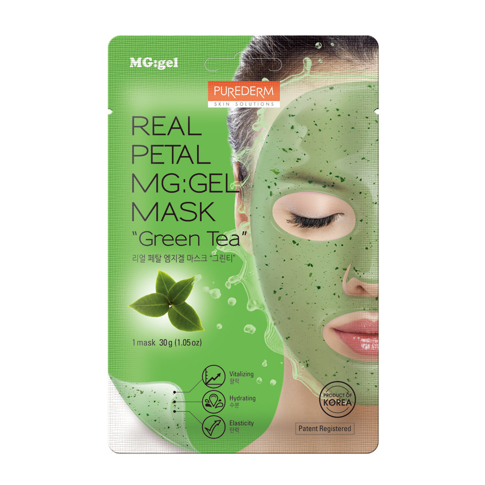 Purederm Real Petal MG Gel: Маска «Зеленый чай»