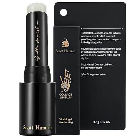 Scott Hamish Courage Lip Balm – Erkaklar uchun kuchli namlantiruvchi va qarishga qarshi parvarish qiladigan lab balzami