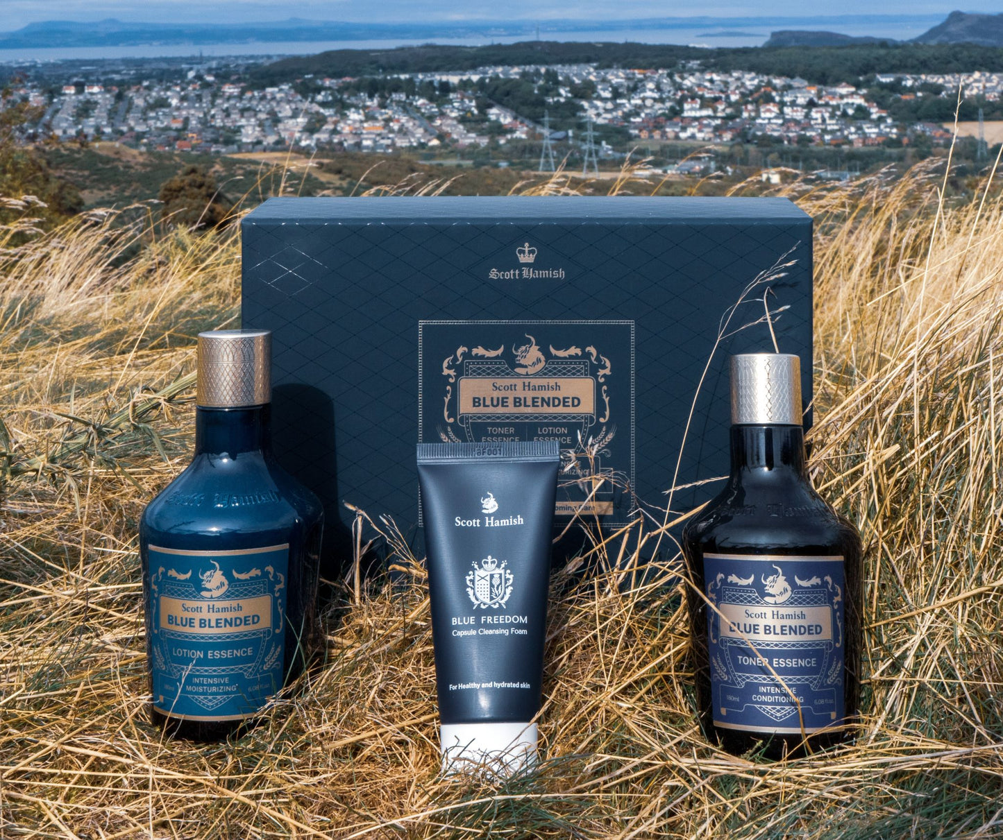 Scott Hamish Blue Blended Skincare Set for Men - Erkaklar uchun Yuz Terisini Parvarishlash To'plami