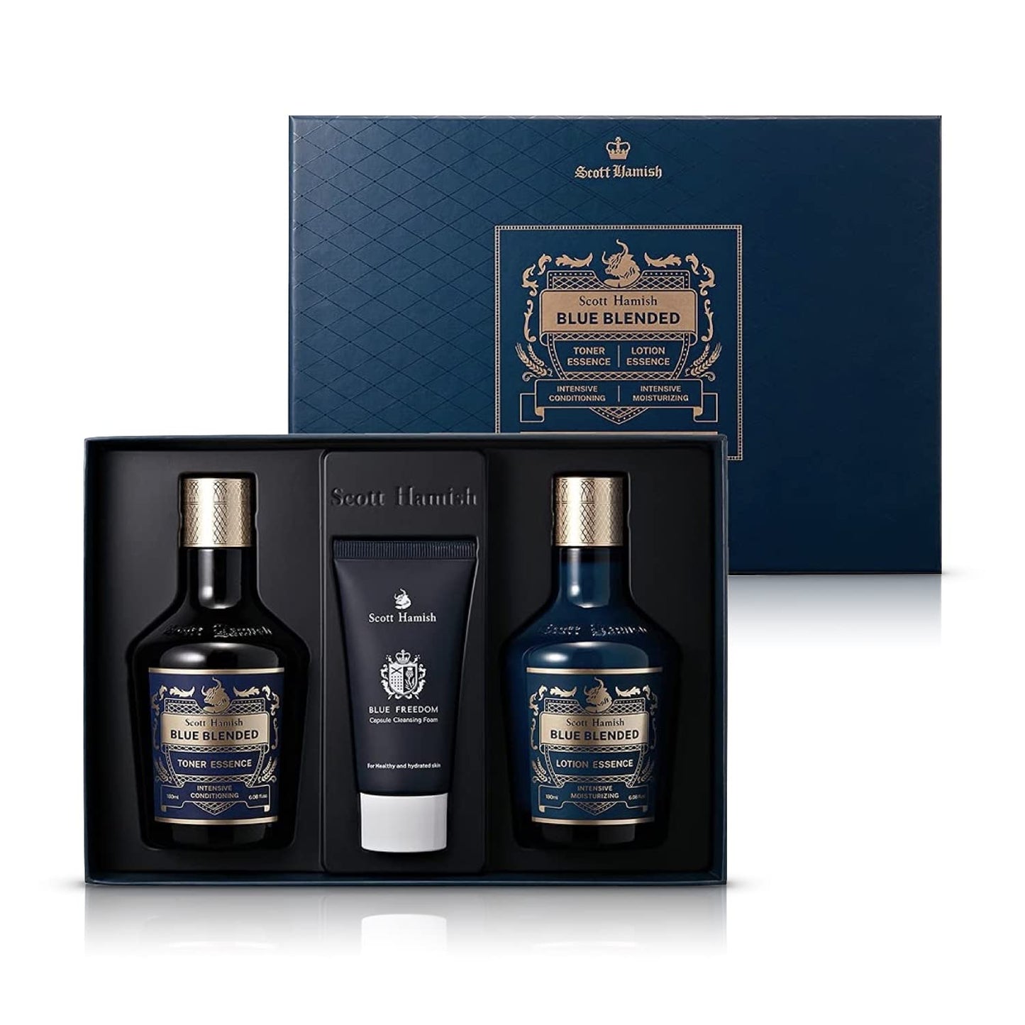 Scott Hamish Blue Blended Skincare Set for Men - Erkaklar uchun Yuz Terisini Parvarishlash To'plami