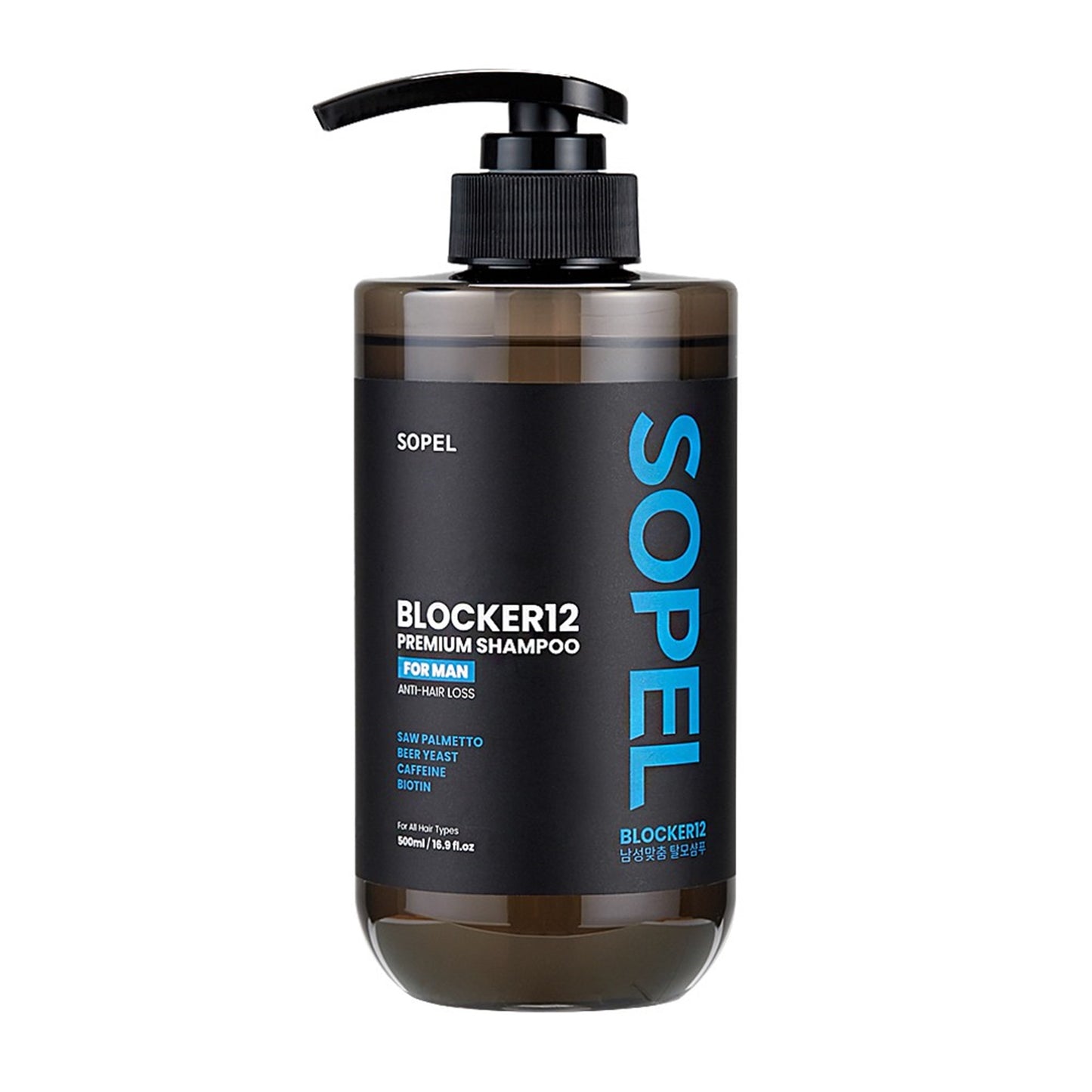 Sopel Blocker12 Premium Men’s Hair Loss Shampoo - Erkaklar Uchun Soch To'kilishiga Qarshi Premium Shampun, DHTni bloklaydi