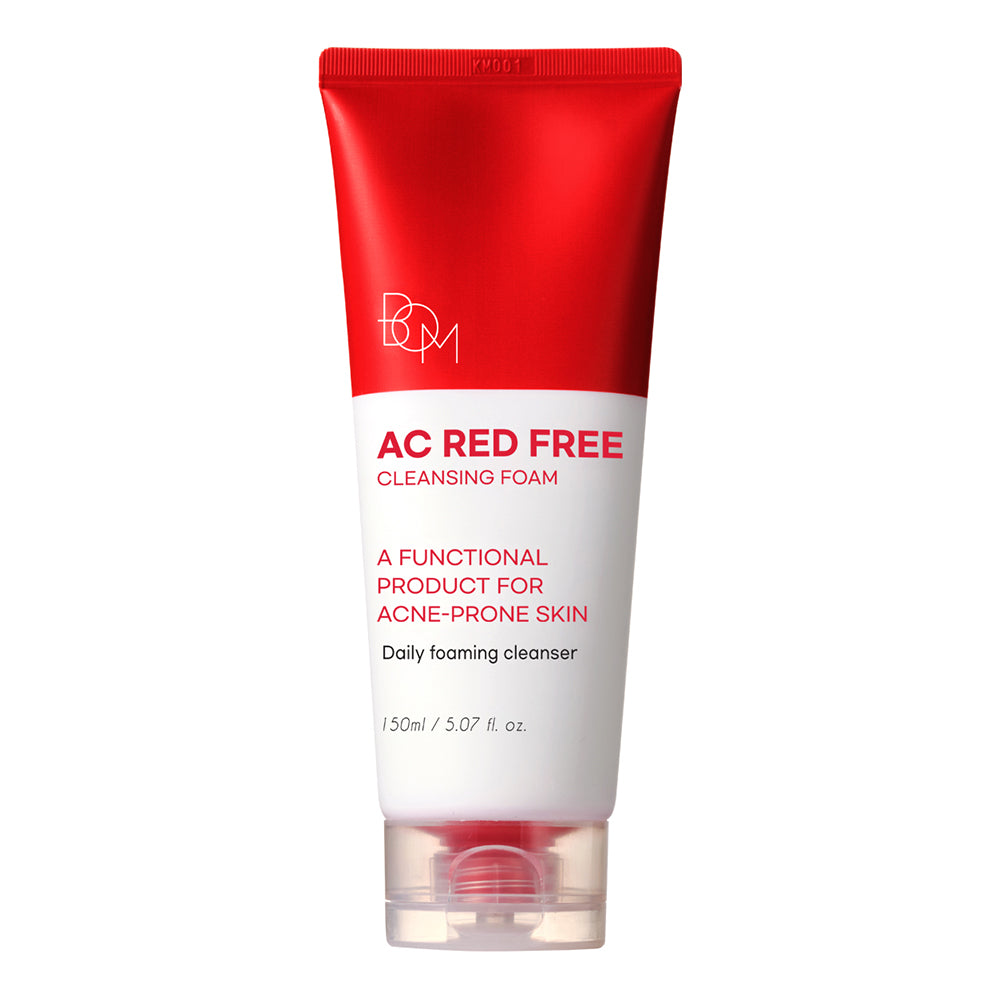 BOM AC Red Free Cleansing Foam - Очищающая пенка для отбеливания и разглаживания морщин для склонной к акне кожи