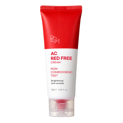 BOM AC Red Free Cream - Увлажняющий, Антивозрастной и Осветляющий Крем для Кожи, Склонной к Акне