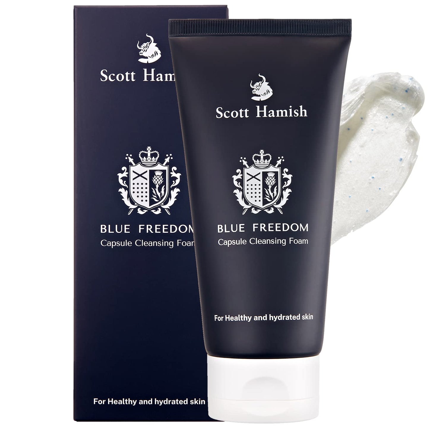 Scott Hamish Blue Freedom Capsule Cleansing Foam – Erkaklar uchun Eksfoliant va Namlantiruvchi Ko'pikli Yuz Tozalovchi