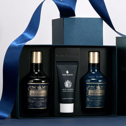 Scott Hamish Blue Blended Skincare Set для Мужчин - Увлажняющий Набор для Ухода после Бритья